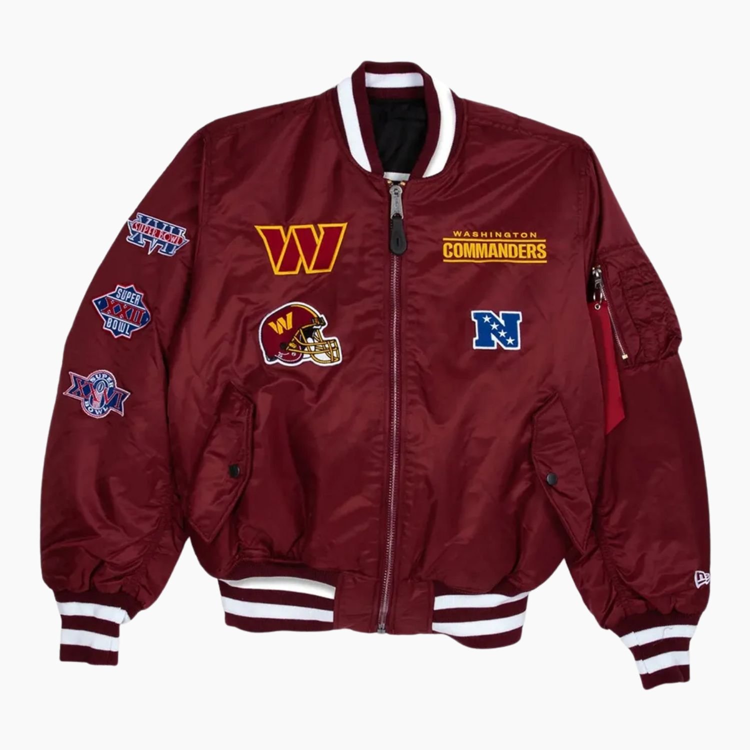 NFL Washington Commanders Burgundy MA-1 Jacket NFL Washington Commanders Burgundy MA-1 Jacket
