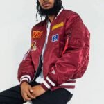 NFL Washington Commanders Burgundy MA-1 Jacket