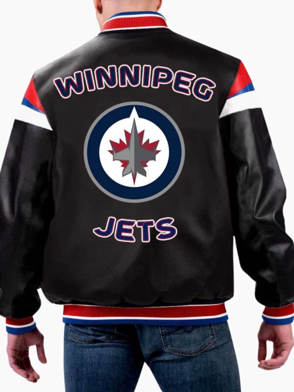 NHL Black Winnipeg Jets Varsity Leather Jacket