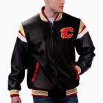 NHL Calgary Flames Varsity Leather Jacket