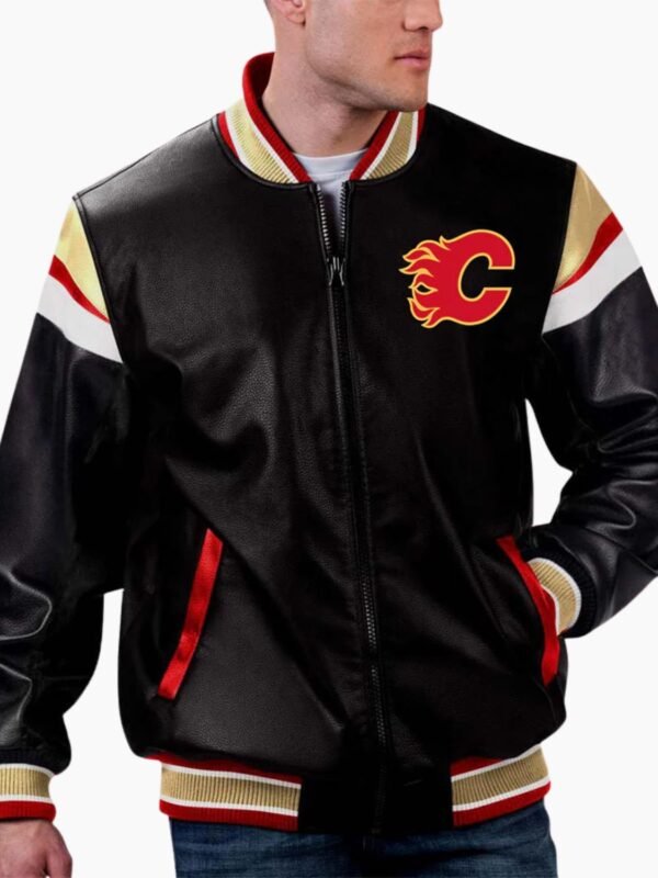 NHL Calgary Flames Varsity Leather Jacket