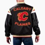 NHL Calgary Flames Varsity Leather Jacket