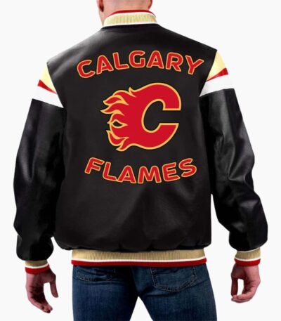NHL Calgary Flames Varsity Leather Jacket