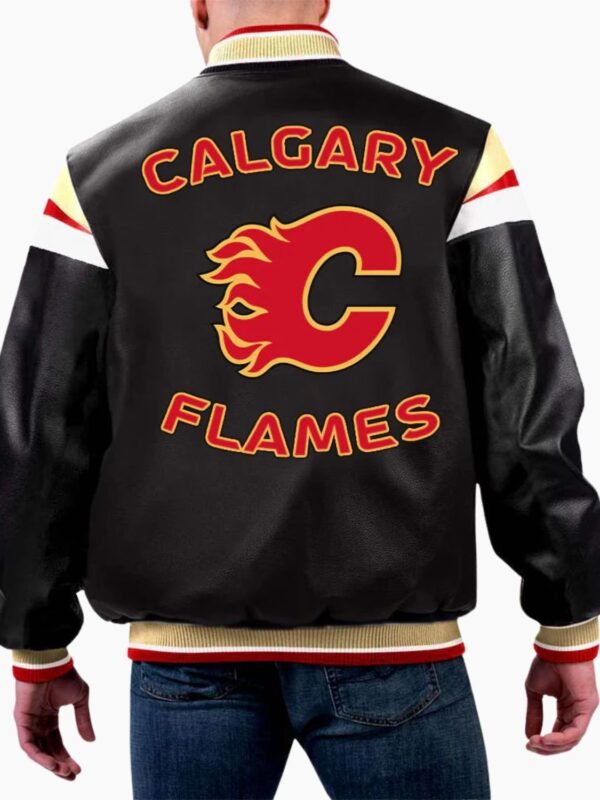NHL Calgary Flames Varsity Leather Jacket