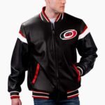 NHL Carolina Hurricanes Varsity Leather Jacket