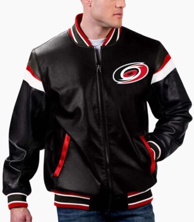 NHL Carolina Hurricanes Varsity Leather Jacket