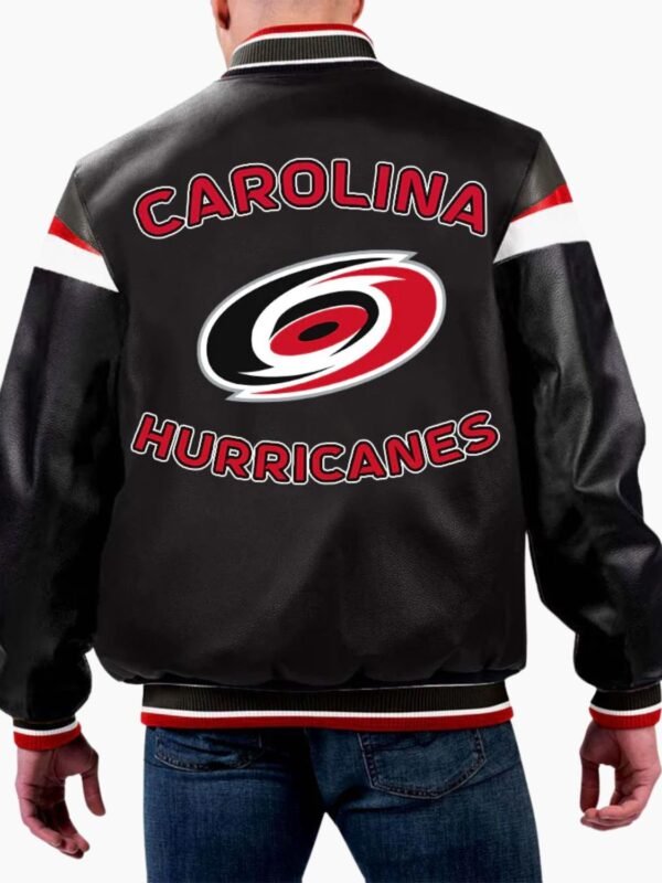 NHL Carolina Hurricanes Varsity Leather Jacket