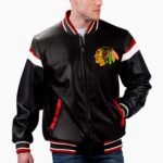 NHL Chicago Blackhawks Varsity Leather Jacket