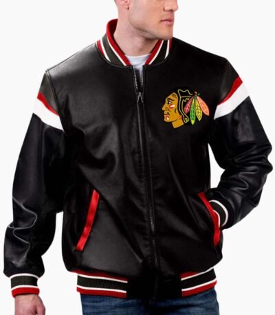 NHL Chicago Blackhawks Varsity Leather Jacket