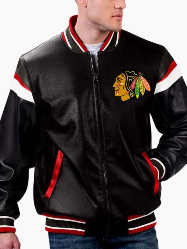 NHL Chicago Blackhawks Varsity Leather Jacket