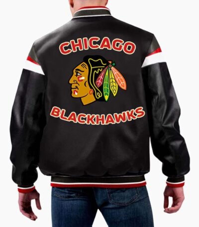 NHL Chicago Blackhawks Varsity Leather Jacket