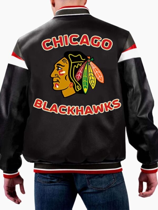 NHL Chicago Blackhawks Varsity Leather Jacket