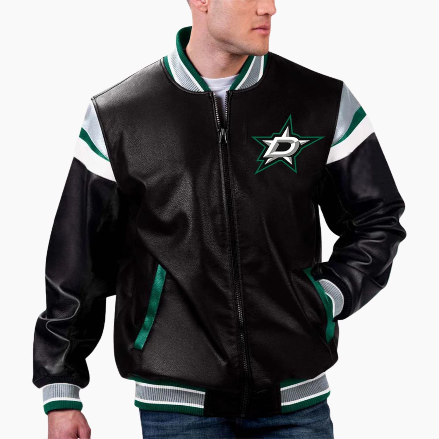 NHL Dallas Star Varsity Leather Jacket NHL Dallas Star Varsity Leather Jacket