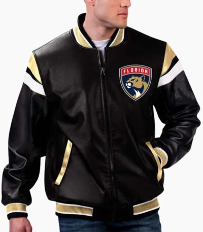 NHL Florida Panthers Varsity Leather Jacket