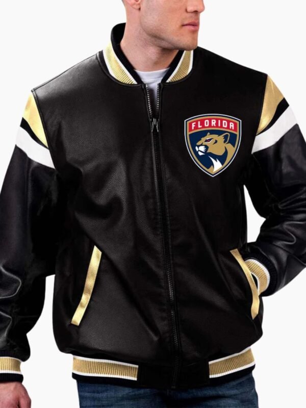 NHL Florida Panthers Varsity Leather Jacket