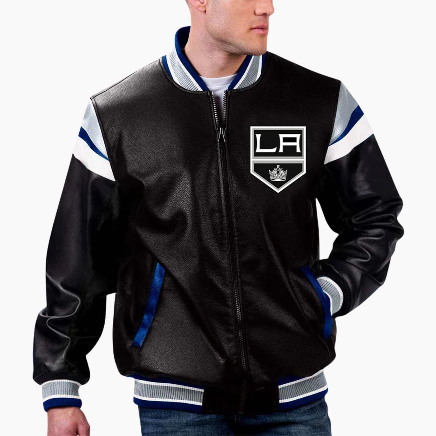 NHL Los Angeles Kings Varsity Leather Jacket NHL Los Angeles Kings Varsity Leather Jacket