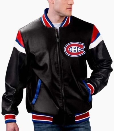 NHL Montreal Canadiens Pregame Varsity Leather Jacket