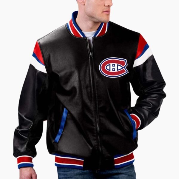 NHL Montreal Canadiens Pregame Varsity Leather Jacket