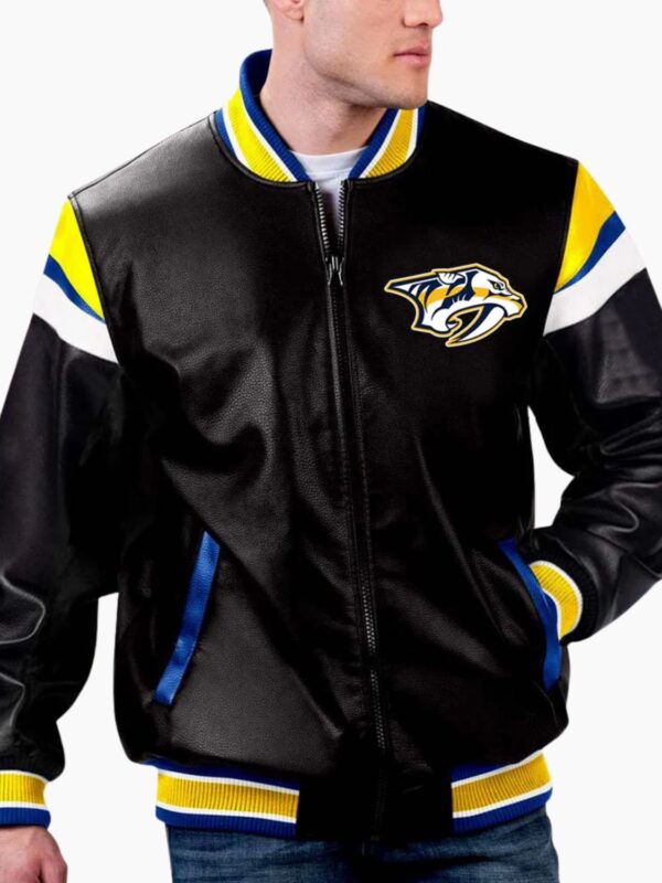 NHL Nashville Predators Varsity Leather Jacket