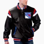NHL New York Rangers Varsity Leather Jacket