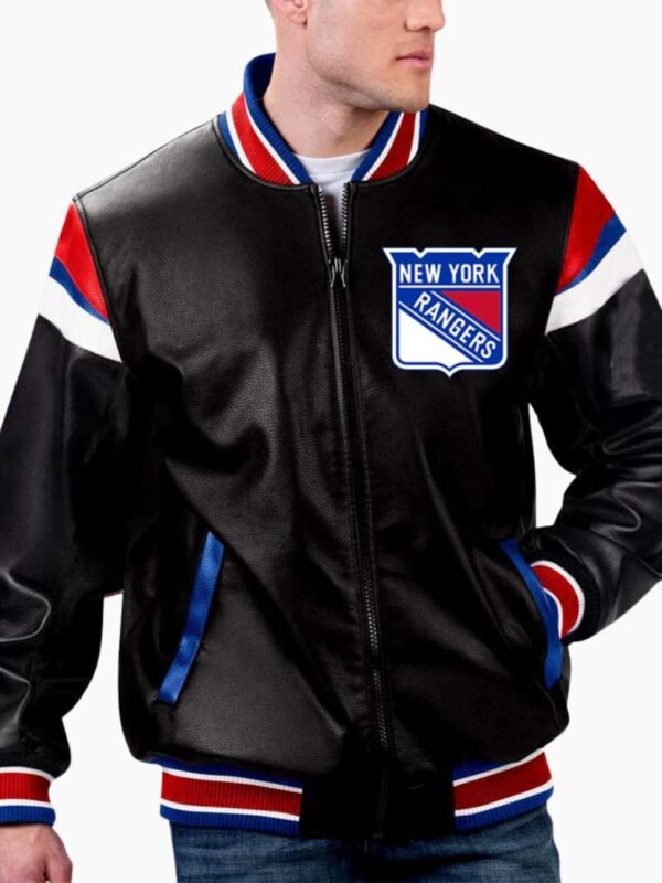NHL New York Rangers Varsity Leather Jacket