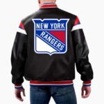 NHL New York Rangers Varsity Leather Jacket