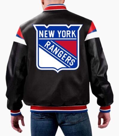NHL New York Rangers Varsity Leather Jacket