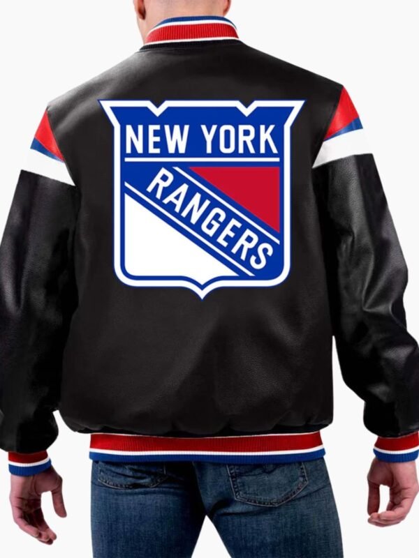 NHL New York Rangers Varsity Leather Jacket