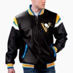 NHL Pittsburgh Penguins Varsity Leather Jacket