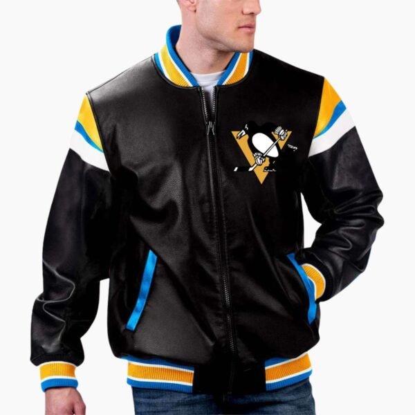 NHL Pittsburgh Penguins Varsity Leather Jacket