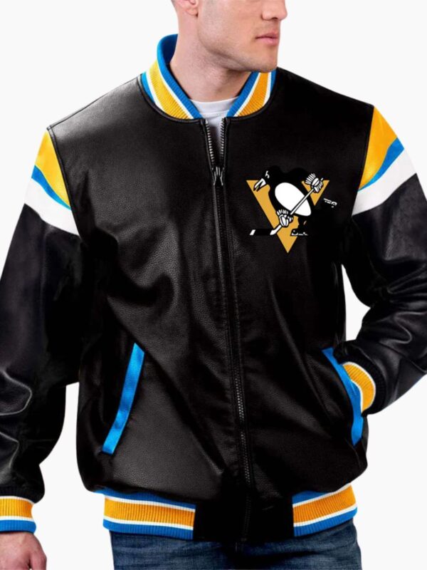NHL Pittsburgh Penguins Varsity Leather Jacket
