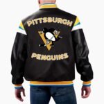 NHL Pittsburgh Penguins Varsity Leather Jacket