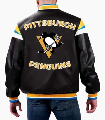 NHL Pittsburgh Penguins Varsity Leather Jacket