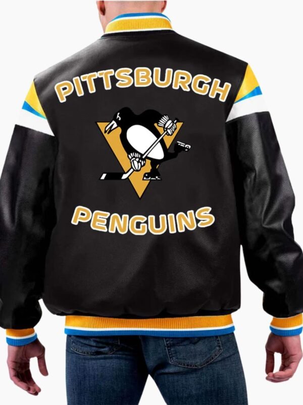 NHL Pittsburgh Penguins Varsity Leather Jacket