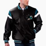 NHL San Jose Sharks Varsity Leather Jacket