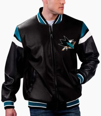 NHL San Jose Sharks Varsity Leather Jacket