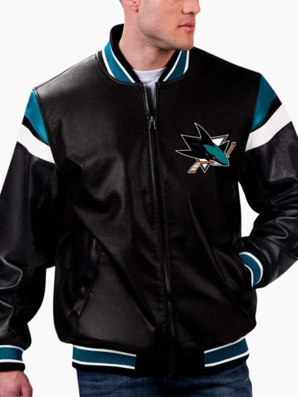 NHL San Jose Sharks Varsity Leather Jacket