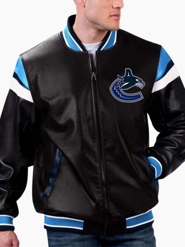 NHL Vancouver Canucks Varsity Leather Jacket