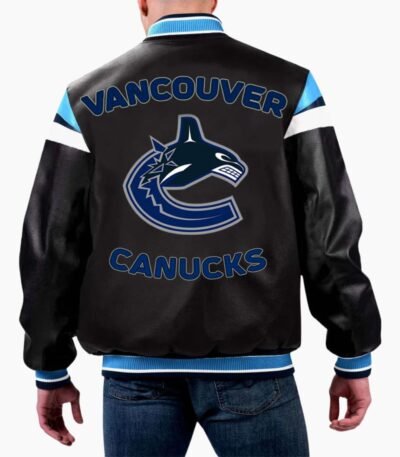 NHL Vancouver Canucks Varsity Leather Jacket