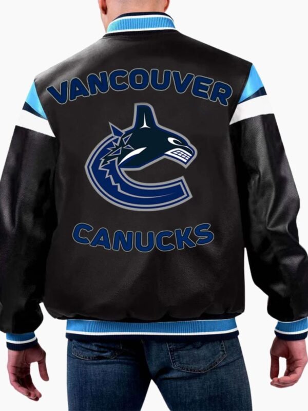 NHL Vancouver Canucks Varsity Leather Jacket