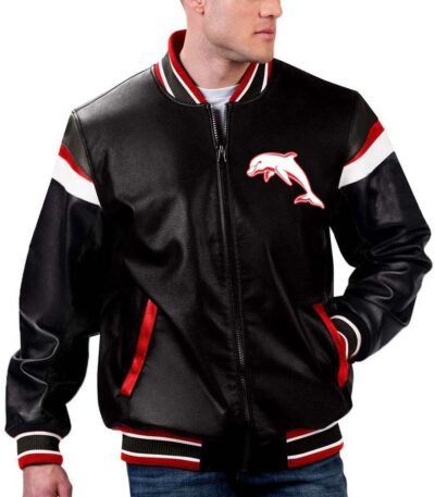 NRL Dolphins Varsity Leather Jacket