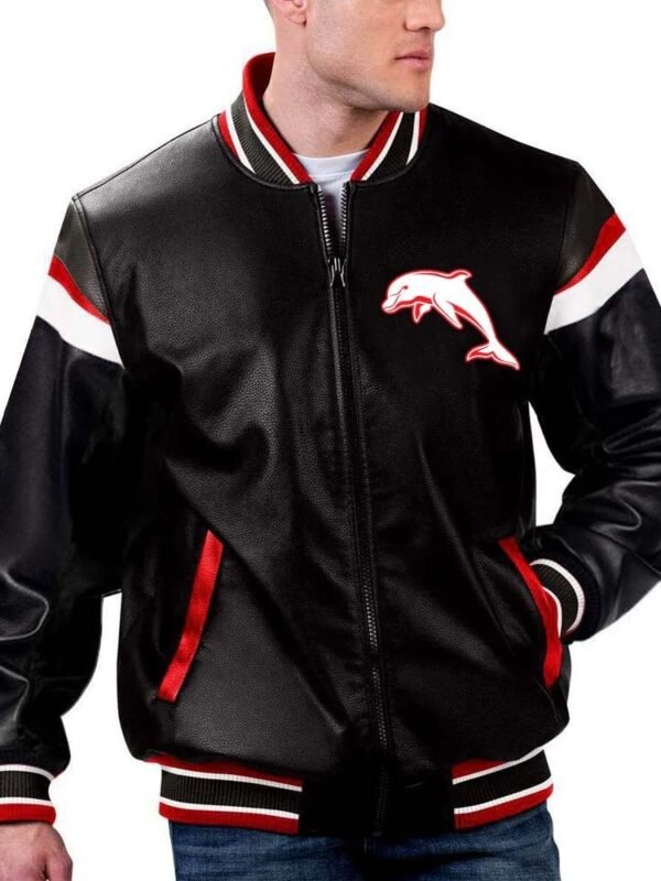 NRL Dolphins Varsity Leather Jacket