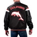 NRL Dolphins Varsity Leather Jacket