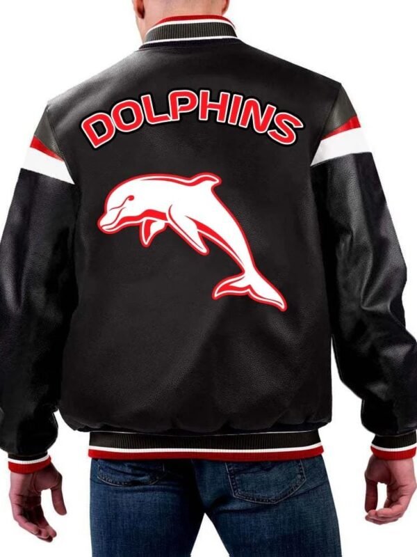 NRL Dolphins Varsity Leather Jacket