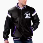 NRL Melbourne Storm Varsity Leather Jacket