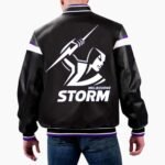 NRL Melbourne Storm Varsity Leather Jacket