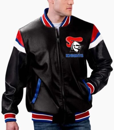 NRL Newcastle Knights Varsity Leather Jacket