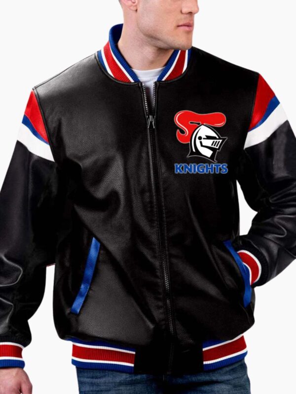 NRL Newcastle Knights Varsity Leather Jacket