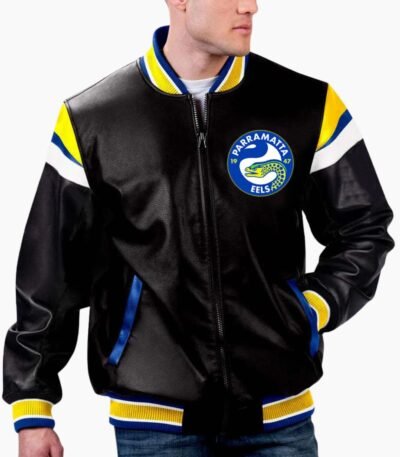 NRL Parramatta Eels Varsity Leather Jacket