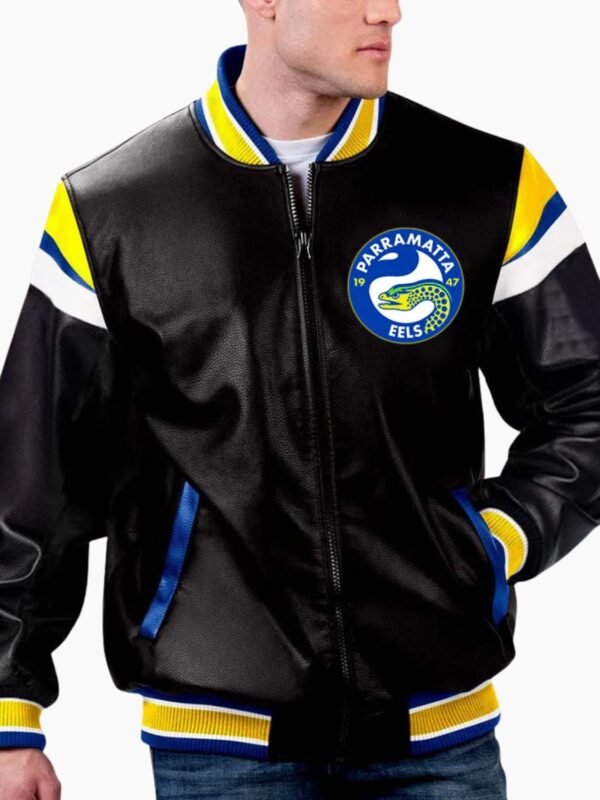 NRL Parramatta Eels Varsity Leather Jacket